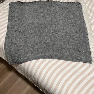 Hearth & Hand Gray Fringed Throw Blanket